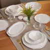 New Generation Bone China Dinner Sets | Karaca Karaca Streamline Elmas 57-Piece New Generation Bone China Dinner Set For 12 People, White Gold