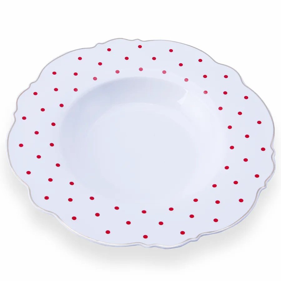 Pasta Bowls | Karaca Karaca Romantic Porcelain Pasta Bowl, 23Cm, Red White