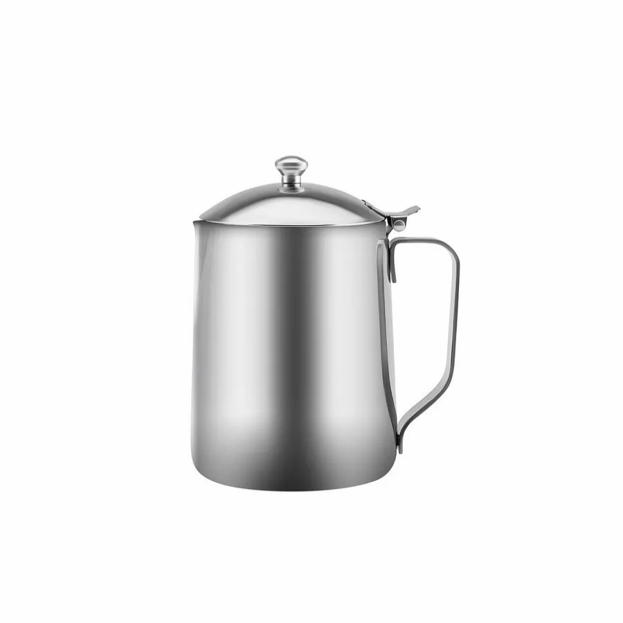 Cafetieres | Karaca Karaca Barista Stainless Steel Milk Jug With Lid, 0.7L, Silver