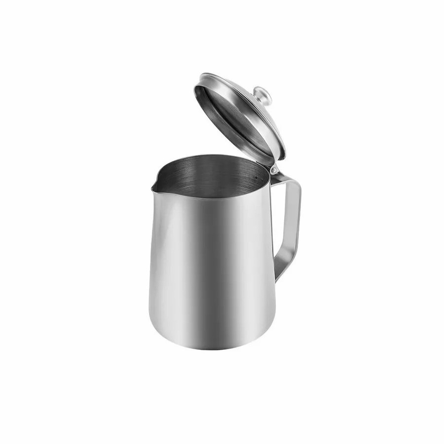 Cafetieres | Karaca Karaca Barista Stainless Steel Milk Jug With Lid, 0.7L, Silver