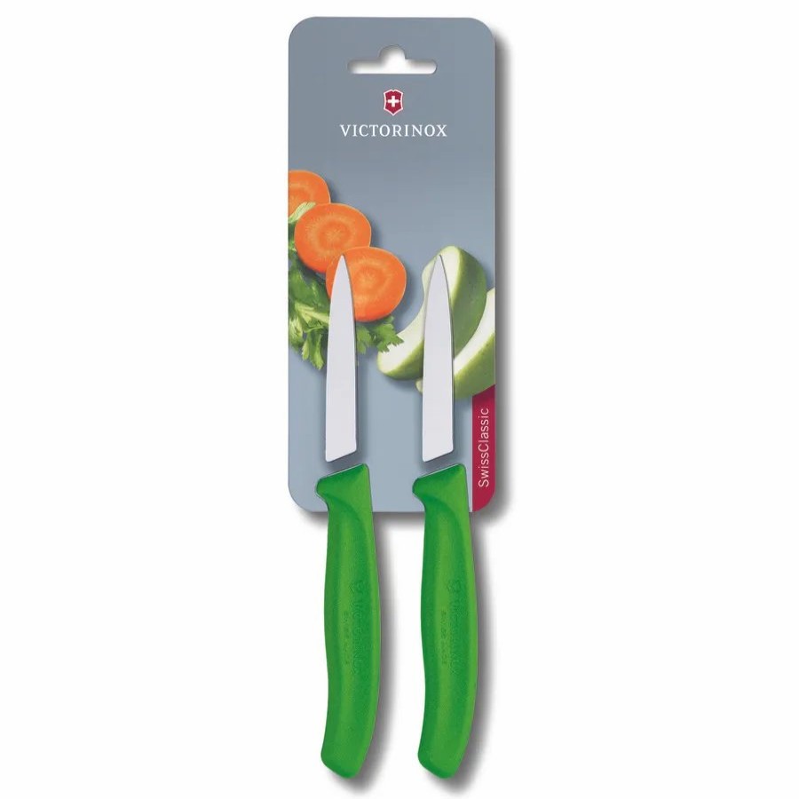 Knife Sets | Victorinox Victorinox Swiss Classic 2 Piece Paring Knife Set, 8Cm, Green Silver