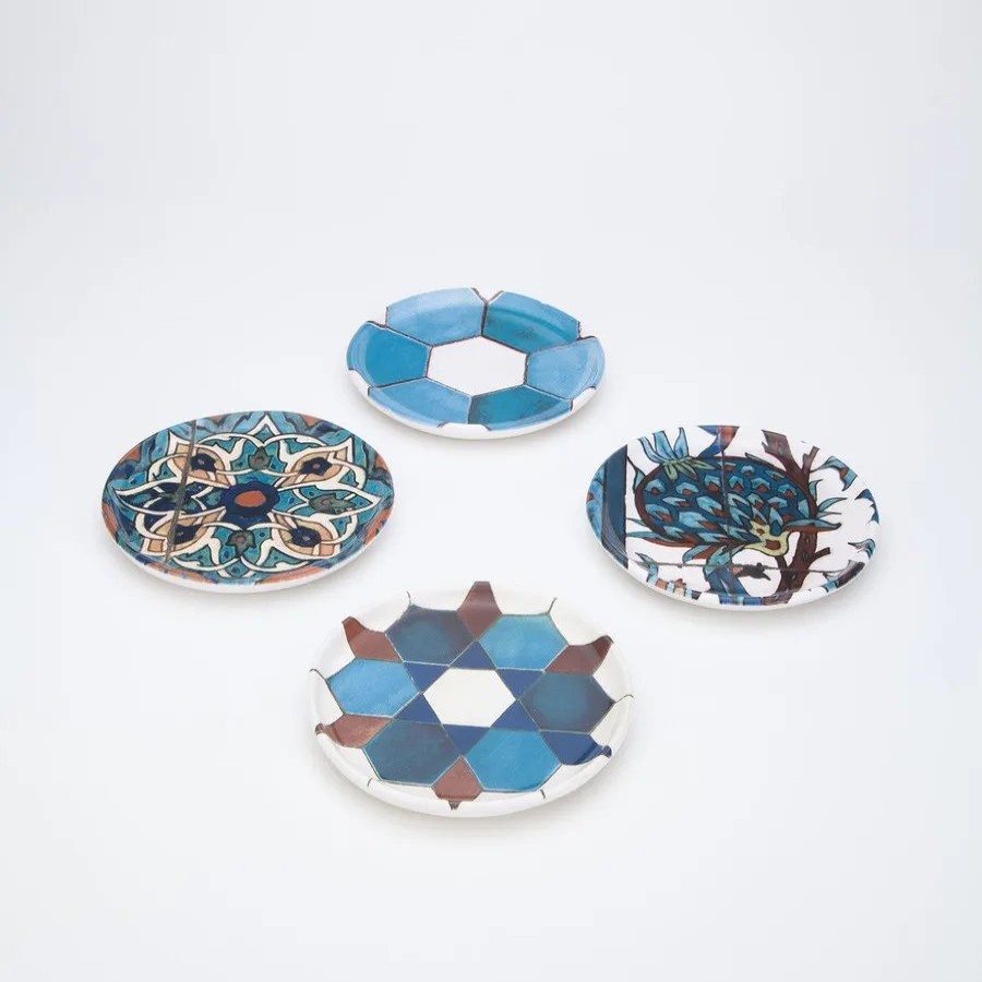 Serving Platters | Karaca Karaca Refikadan Ceramic Appetizer Plate Set, 4 Piece, 14Cm, Multi