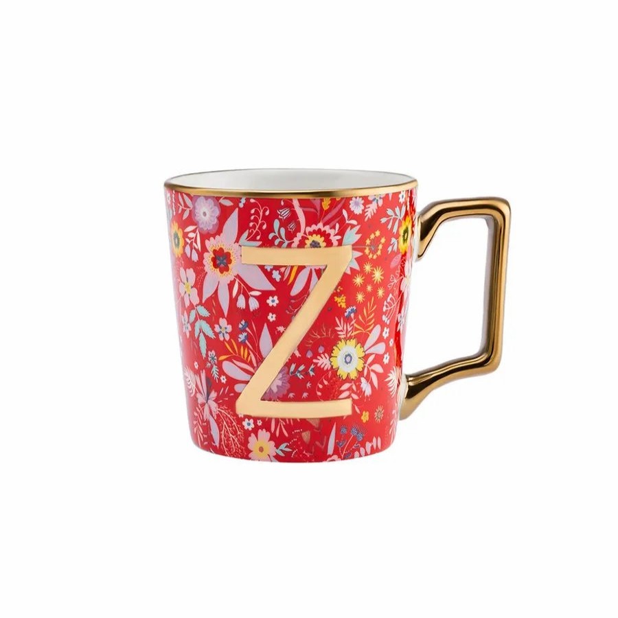 Mugs | Karaca Karaca Flower Porcelain Letter Z Mug, 350Ml, Multi