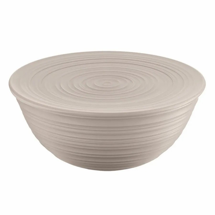 Bowls | Guzzini Guzzini Tierra Salad Bowl With Lid, Xlarge, Brown