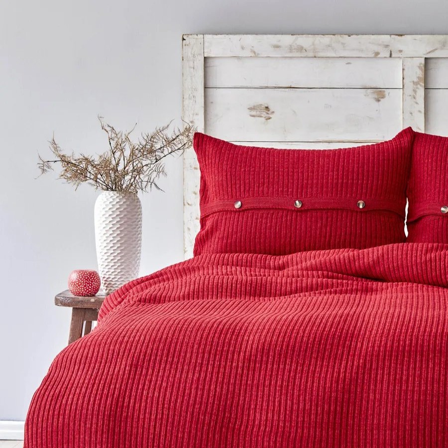 Bedspreads | Karaca Home Karaca Home Coline Knitwear Bedspread Set, Double, Red