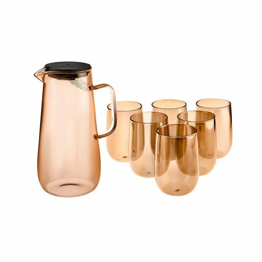 Decanters | Karaca Karaca Parma 7 Piece Pitcher Set, Amber