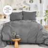 Duvet Cover Sets | Karaca Home Karaca Home 4 Elements 100% Turkish Cotton Duvet Cover Set With Bed Sheet, Double, Anthracite