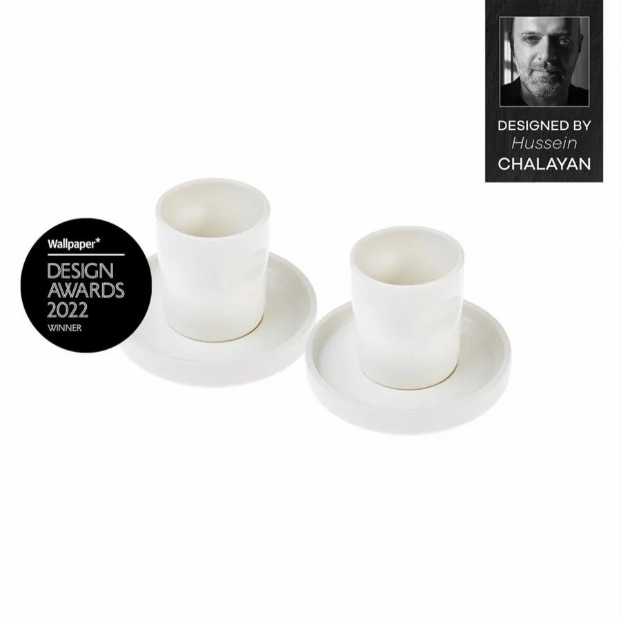 Espresso&Turkish Coffee Cup Sets | Karaca Karaca Hussein Chalayan Momentum 4 Piece Porcelain Espresso Turkish Coffee Cup Set For 2 People, 60Ml, White