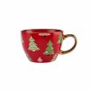 Mugs | Karaca Karaca New Year Christmas New Generation Bone Golden Line Mug, 325Ml, Red Multi