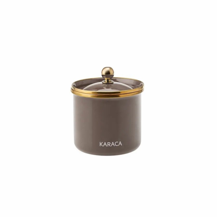 Storage Jars | Karaca Karaca Troy Enamel Storage Jar, Small, Black Gold