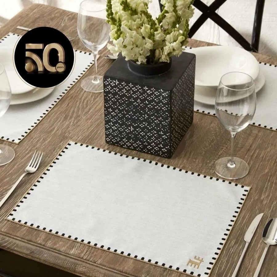 Placemats | Karaca Home Karaca Home 50Th Anniversary Collection Core Rectangle Placemat Set, 6 Piece, 32Cmx28Cm, White Gold