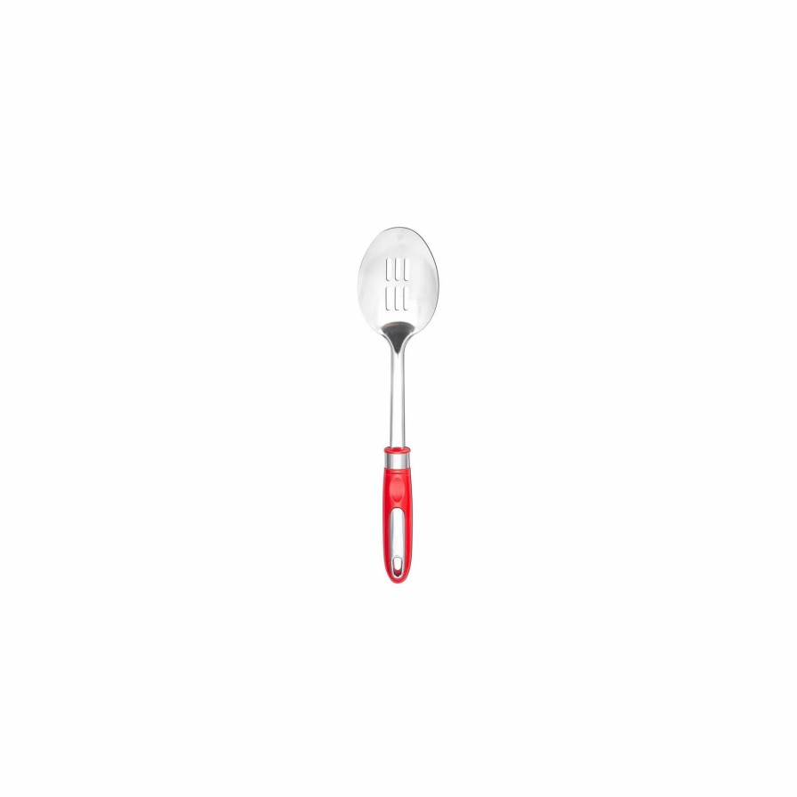 Kitchen Utensils | Karaca Karaca Retro Stainless Steel Slotted Serving Spoon, Red Silver