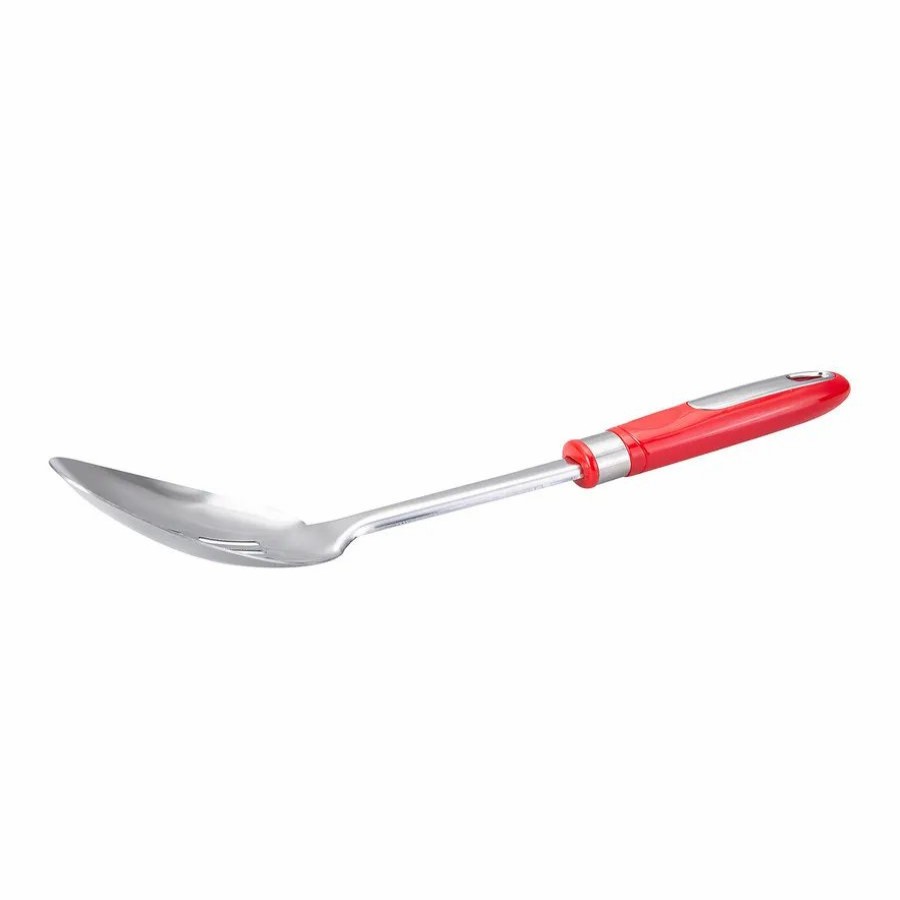 Kitchen Utensils | Karaca Karaca Retro Stainless Steel Slotted Serving Spoon, Red Silver