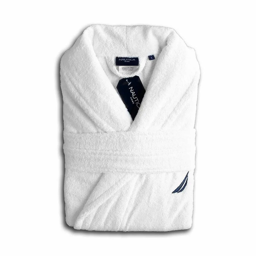 Bathrobes | Nautica Home Nautica Home Crew 100% Turkish Cotton Bathrobe, Xlarge, White