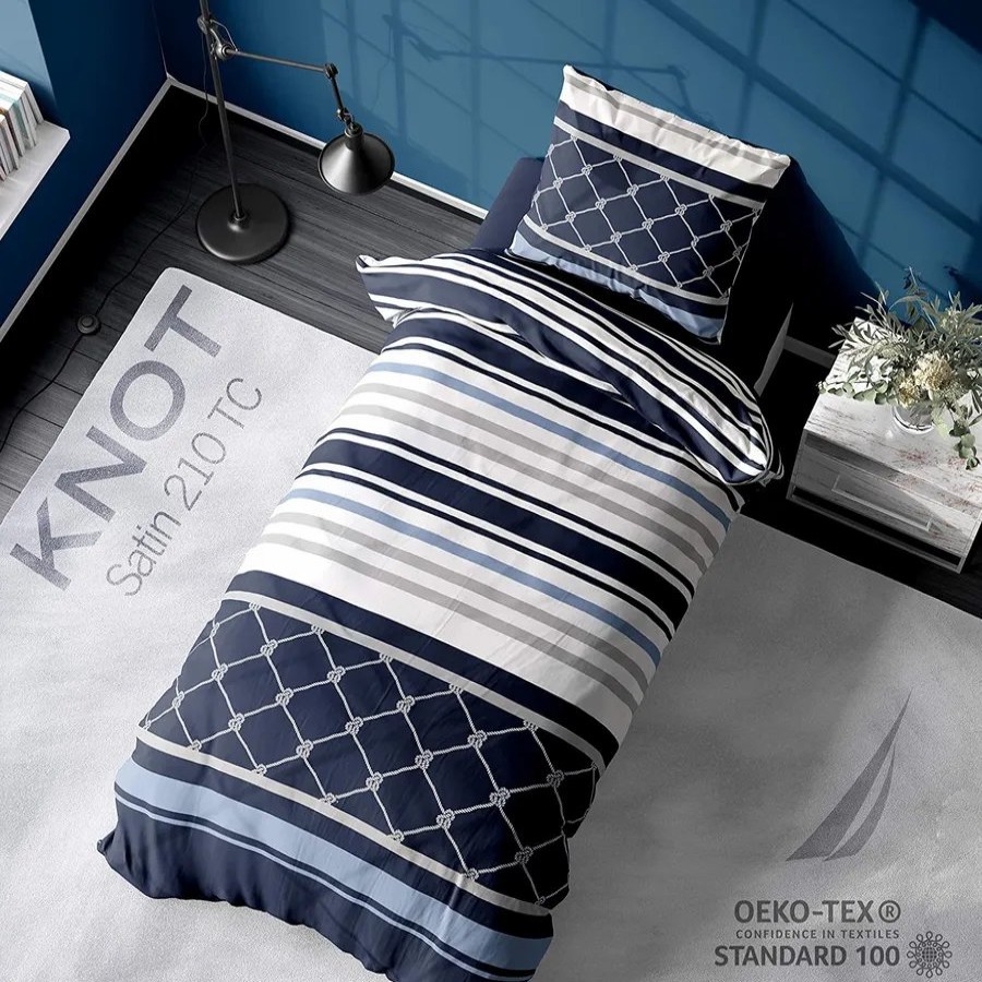 Duvet Cover Sets | Nautica Home Nautica Knot 100% Turkish Cotton Duvet Cover Set, Single, 140Cmx200Cm, Navy Blue Multi