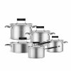 Induction Cookware | Karaca Karaca Eikki 10-Piece Stainless Steel Induction Cookware Set, Anthracite Silver