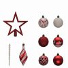 Ornaments | Karaca Home Karaca Home New Year Christmas Fun Red Tree Decoration Bauble Set And Star Tree Topper, 19 Piece, Multi