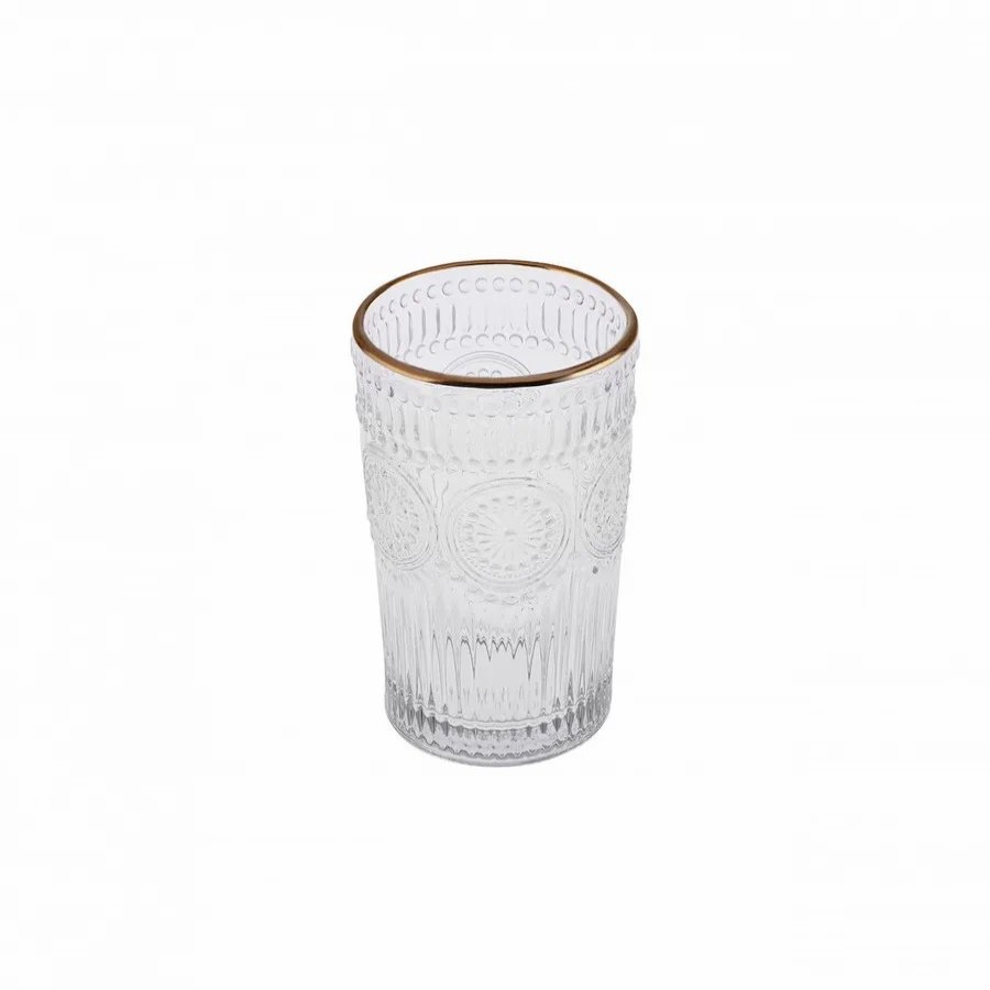 Highball Glasses | Karaca Karaca Sunflower 6 Piece Glass Highball Glass Set, 332Ml, Transparent Gold