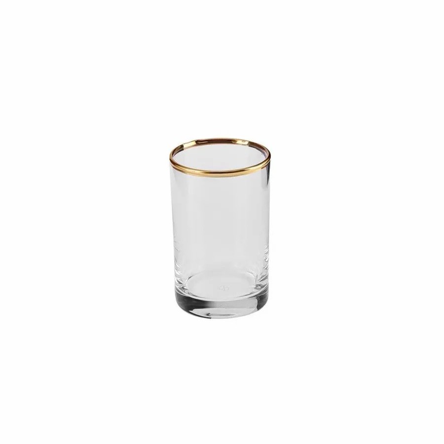 Coffee Glasses | Karaca Karaca Gizem 6 Piece Glass Small Water Glass Set, Transparent Gold