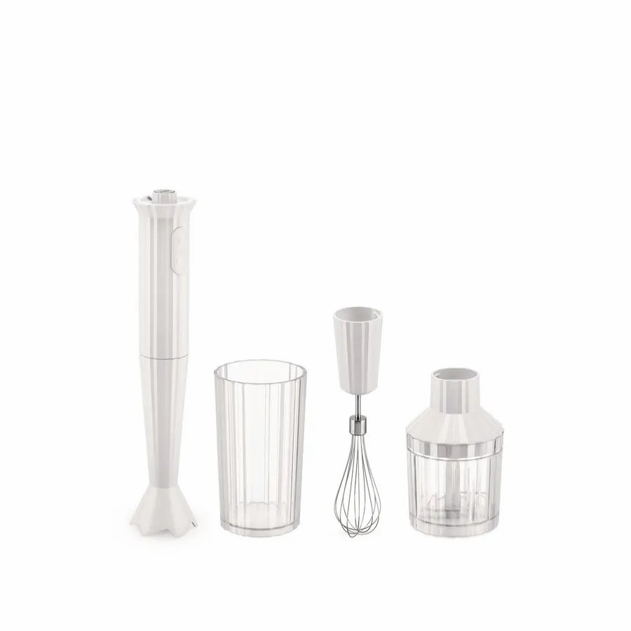 Blender | Alessi Alessi Plisse Hand Blender Set, 34Cmx7Cm, White