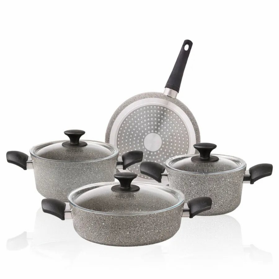 Induction Cookware | Karaca Karaca Biogranite 7-Piece Non-Stick Induction Cookware Set, Grey