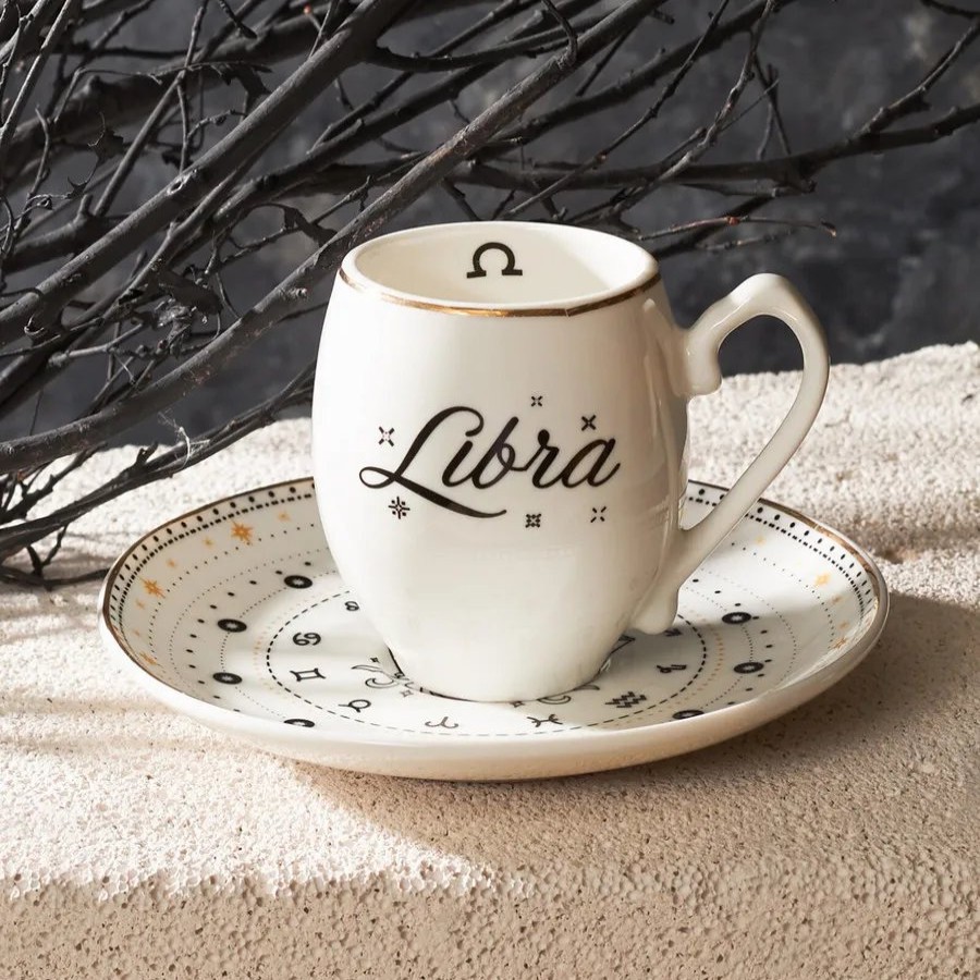 Cups & Saucers | Karaca Karaca Signs Of The Zodiac Libra Porcelain Espresso Turkish Coffee Cup, 90Ml, Multi