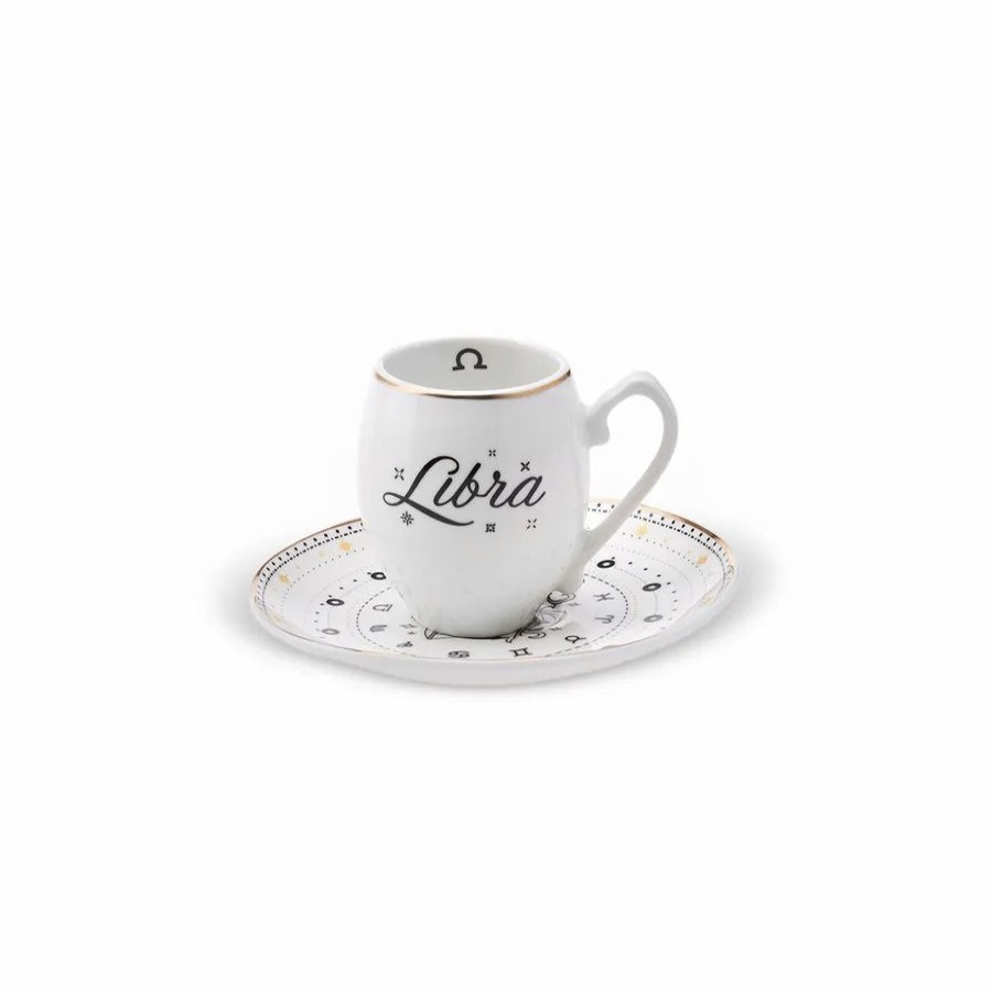 Cups & Saucers | Karaca Karaca Signs Of The Zodiac Libra Porcelain Espresso Turkish Coffee Cup, 90Ml, Multi