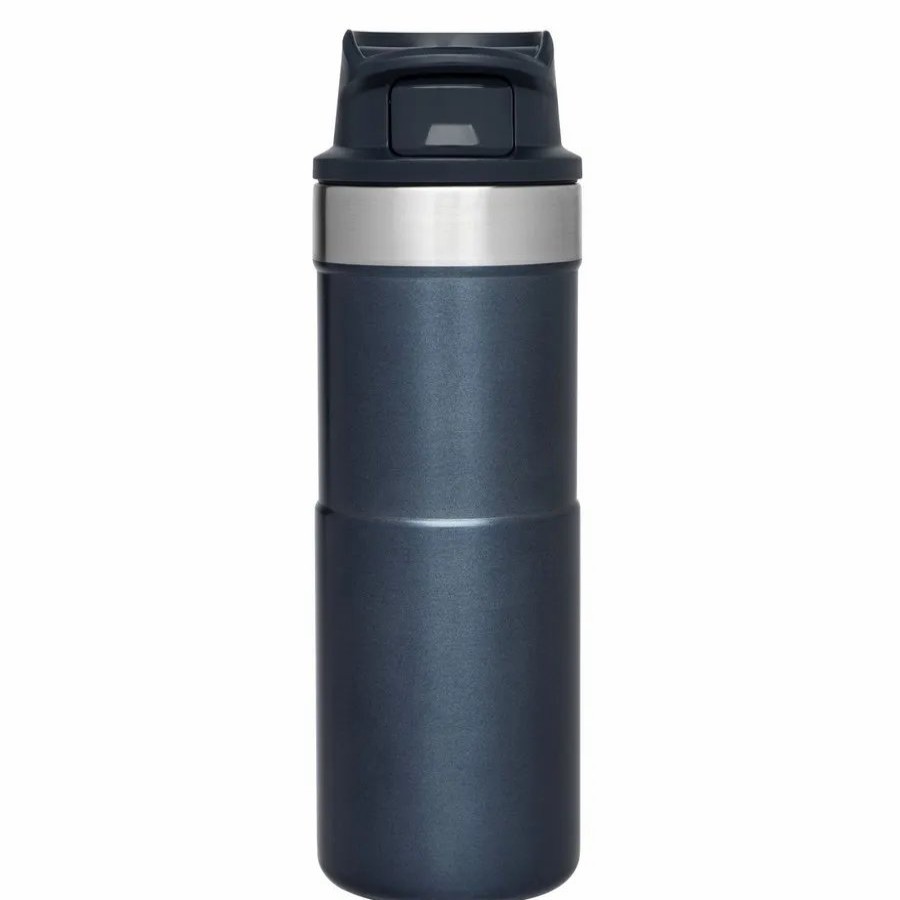 Stainless Steel Flasks | Stanley Stanley Trigger-Action Stainless Steel Travel Mug, 0.35L, Navy Blue