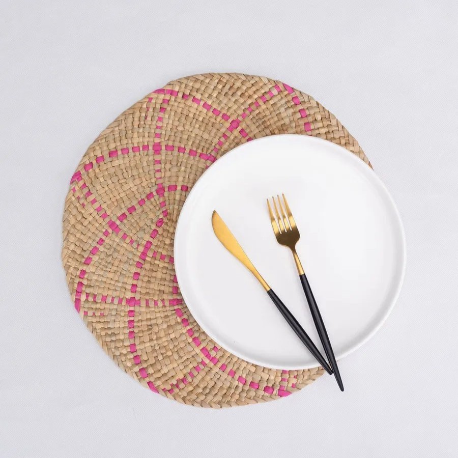 Placemats | Karaca Home Karaca Home Wilton Placemat Set, 2 Piece, 38Cm, Straw Pink