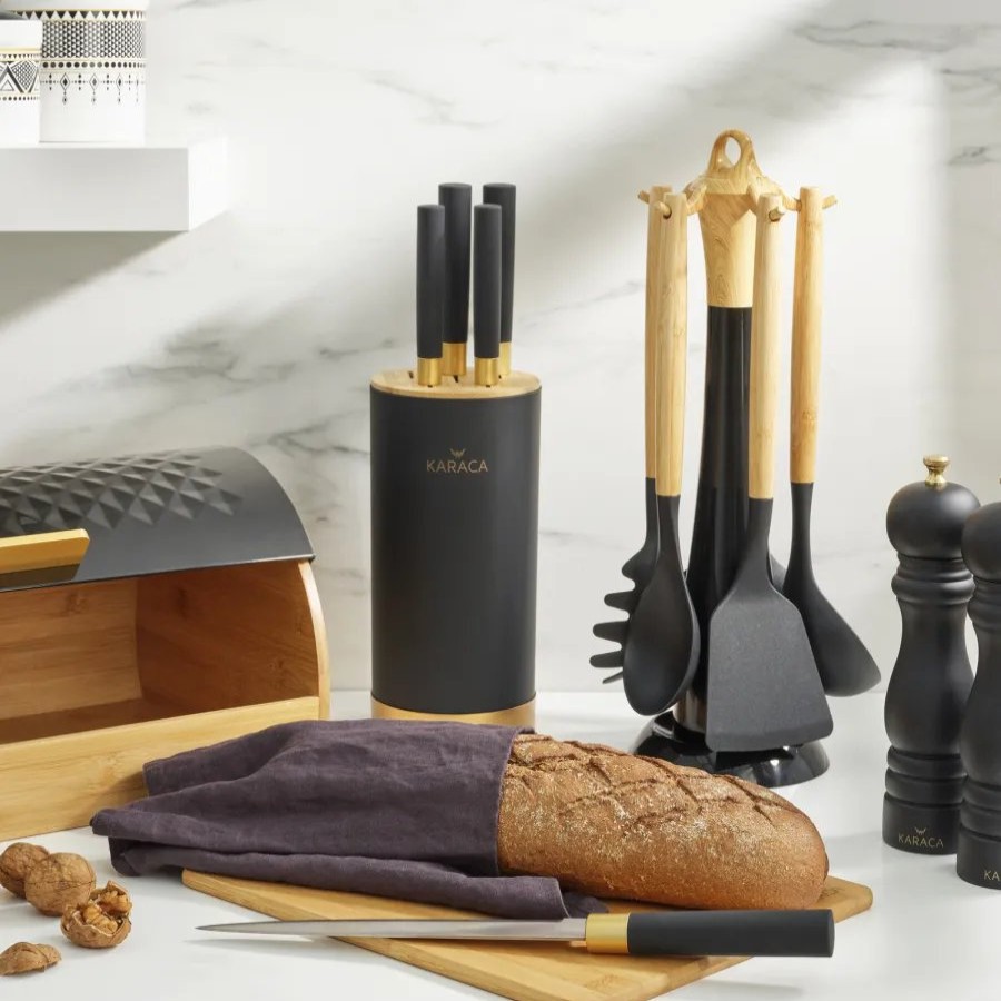 Knife Block Sets | Karaca Karaca Woodland 5 Piece Knife Block Set, Black