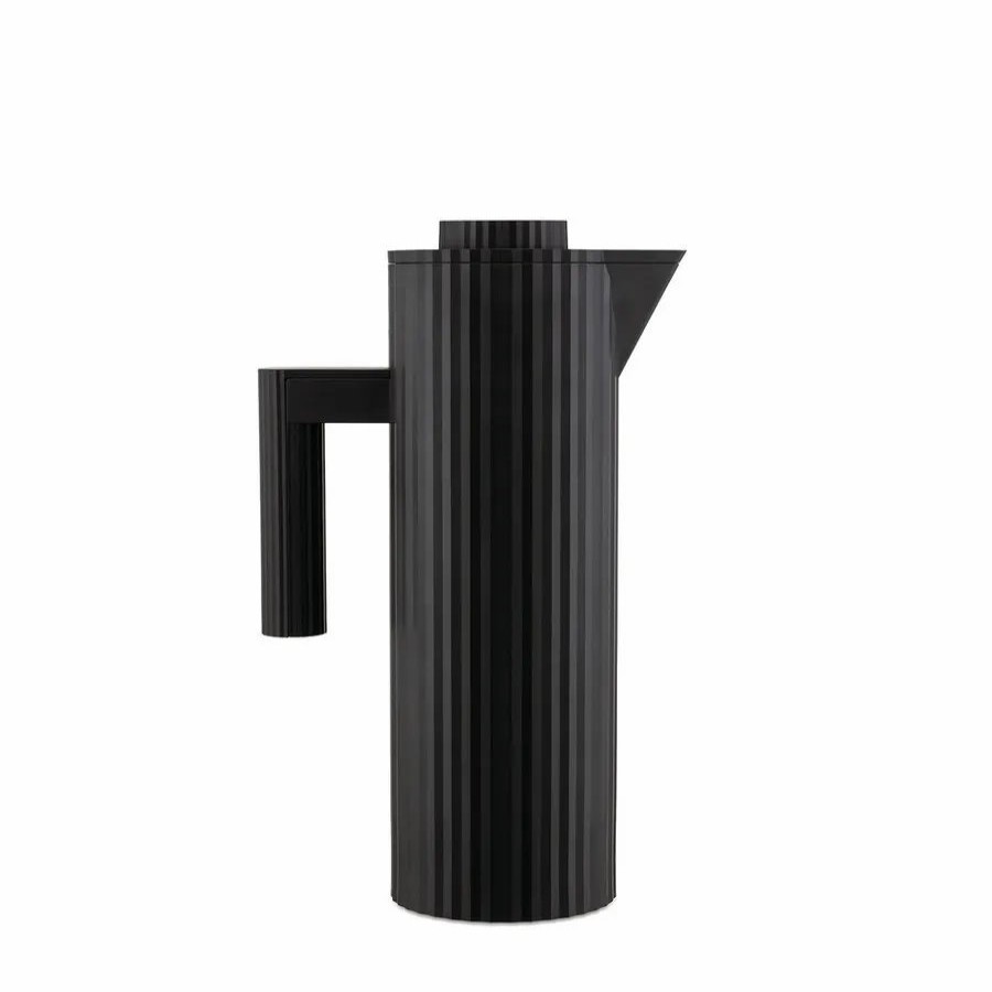 Decanters | Alessi Alessi Plisse Thermo Insulated Jug, 1L, Black