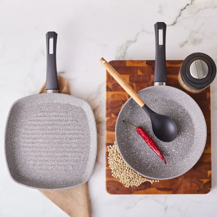 Pan Sets | Karaca Karaca Gris Biogranite 2-Piece Non-Stick Pan Set, Grey