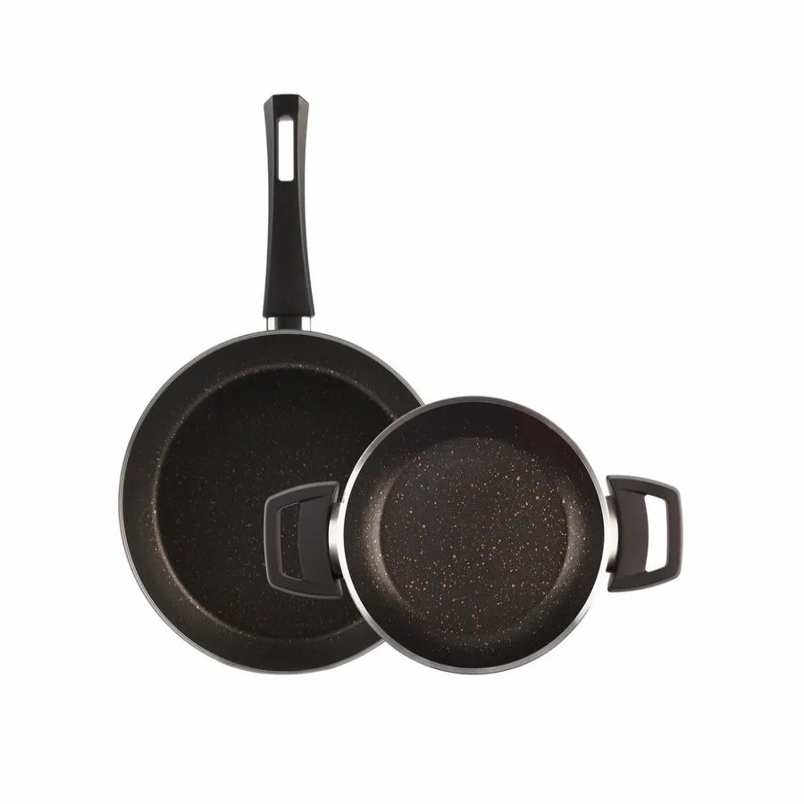 Pan Sets | Karaca Karaca Biogranite Black Gold 2-Piece Induction Pan Set, Black Gold