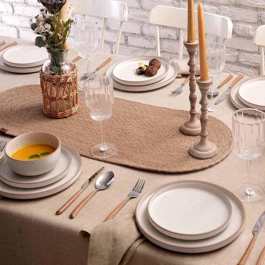 Stoneware Dinner Sets | Karaca Karaca Chicago Dot 18-Piece Stoneware Dinner Set For 6 People, Multi