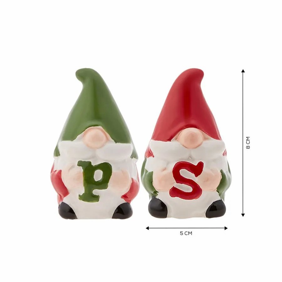 Salt And Pepper Shakers | Karaca Karaca New Year Christmas Hoho Ceramic Salt And Pepper Shaker, 5Cmx5Cmx8Cm, Multi