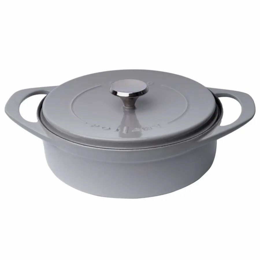 Pots | Pot Art Pot Art Cast Iron Induction Shallow Casserole With Lid, 26Cm, Grey