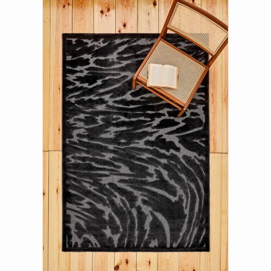 Scandinavian Rugs | Kasmir Rugs Kasmir Rugs 724 Scandinavian Storm Rug, 160Cmx230Cm, Black Grey