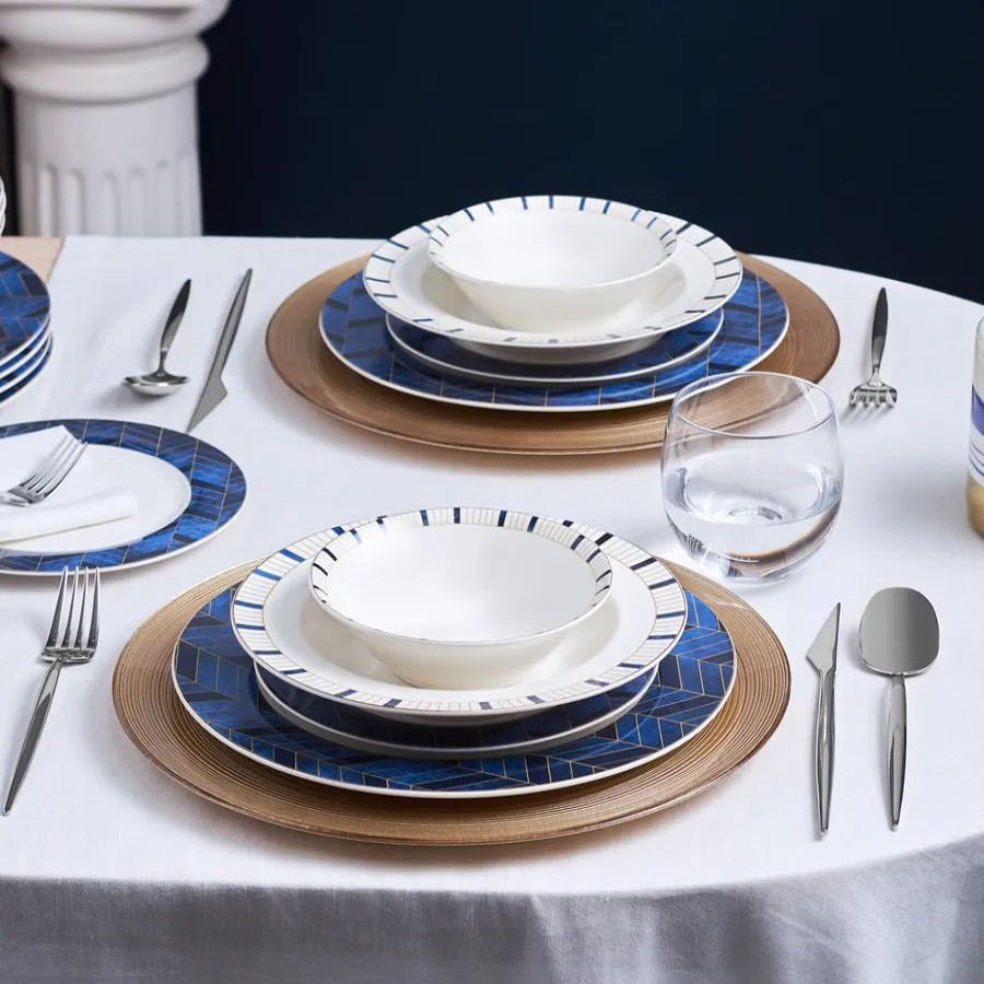 Porcelain Dinner Sets | Karaca Karaca Safir 24-Piece Porcelain Dinner Set For 6 People, Multi