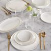 New Generation Bone China Dinner Sets | Karaca Karaca Streamline Meridian 59-Piece New Generation Bone China Dinner Set For 12 People, White Gold