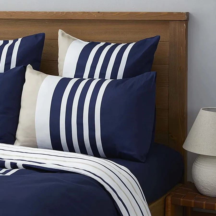 Duvet Cover Sets | Nautica Home Nautica Aport 100% Turkish Cotton Duvet Cover Set, King, 230Cmx220Cm, Navy Blue