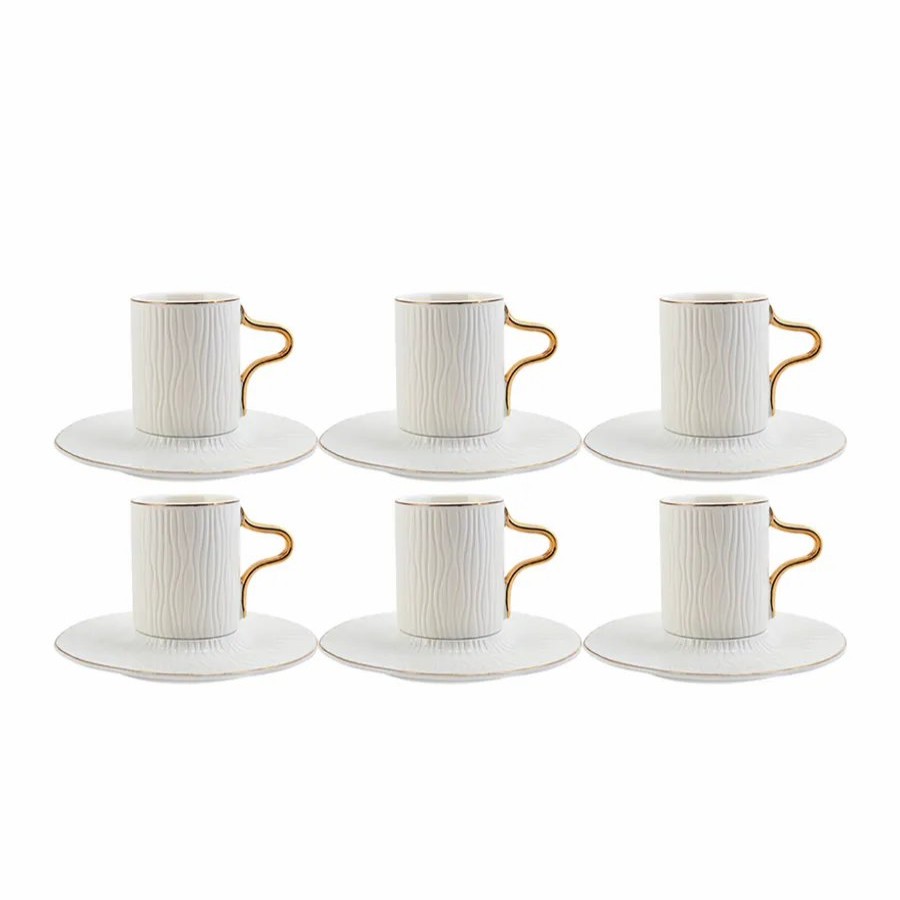 Espresso&Turkish Coffee Cup Sets | Karaca Karaca Aged 12 Piece Porcelain Espresso Turkish Coffee Cup Set For 6 People, 80Ml, Multi