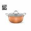 Pots | Karaca Karaca 3Ply Powersteel Copper Stockpot With Lid, 4.6L, Copper