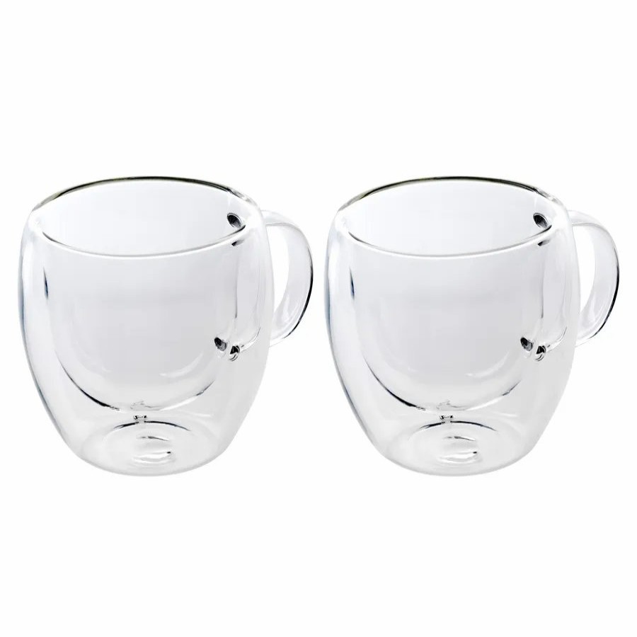 Coffee Glasses | Karaca Karaca Double Wall Borosilicate Glass Cup Set With Handle For 2 People, 150Ml, Transparent