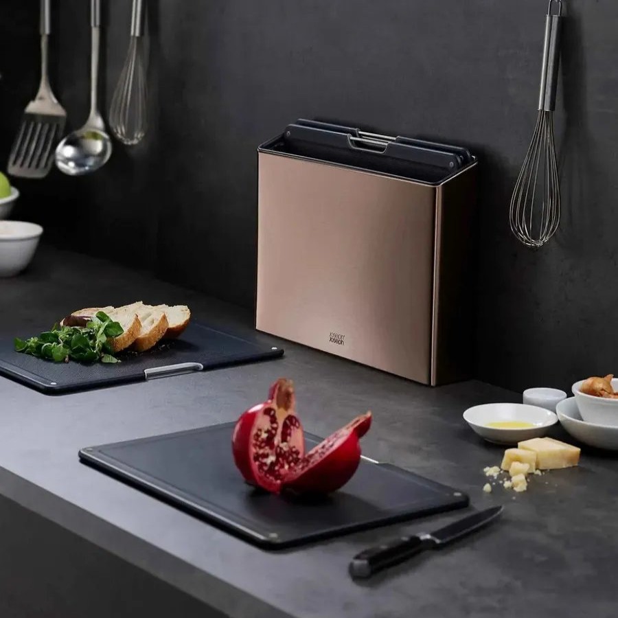 Chopping Boards | Joseph&joseph Joseph Joseph Steel Folio 4-Piece Chopping Board Set, Rose Gold