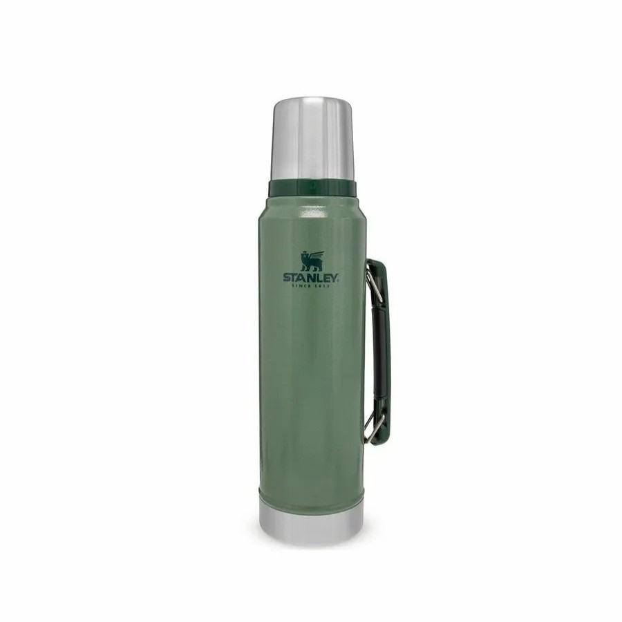 Stainless Steel Flasks | Stanley Stanley Classic Legendary Bottle, 1L, Hammertone Green