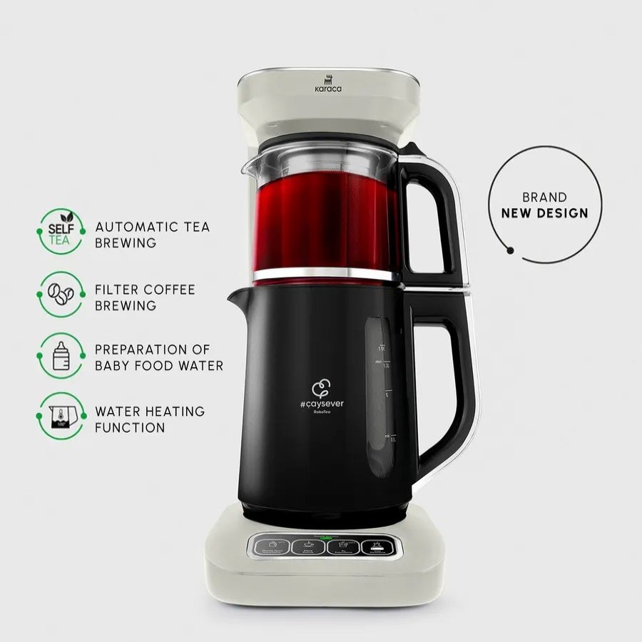 Tea Machines | Karaca Karaca Caysever Robotea Pro 4 In 1 Talking Automatic Tea Maker Kettle And Filter Coffee Maker, 2500W, Starlight