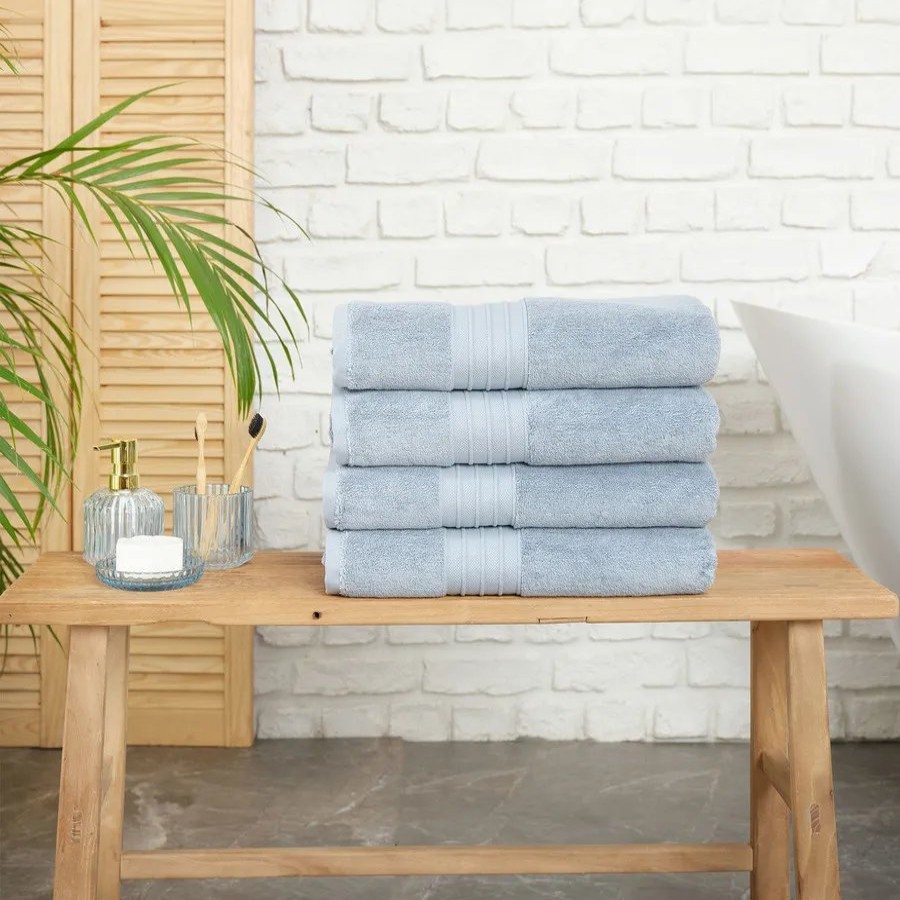 Towel Sets | Karaca Karaca Home 100% Turkish Cotton Bath Towel Set, 4 Piece, 85Cmx150Cm, Blue