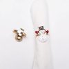 Napkin Rings | Karaca Home Karaca Home New Year Christmas Snowman Metal Napkin Ring Set, 2 Piece, Multi