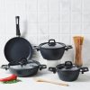 Biodiamond Cookware Sets | Karaca Karaca Biodiamond Powerful 7-Piece Antibacterial Handle Cookware Set, Black