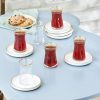 Turkish Tea Sets | Karaca Karaca Athen 12 Piece Glass Turkish Tea Set For 6 People, 110Ml, White Gold